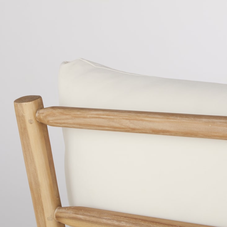 Maisons du Monde Negara - Esquina modular para sofá de jardín en madera de acacia con cojines en crudo Descuento por venta flash
