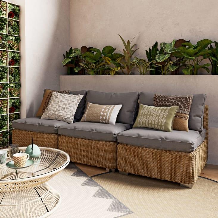 Maisons du Monde Isola - Cojines para módulo sin brazos de jardín gris oscuro En línea