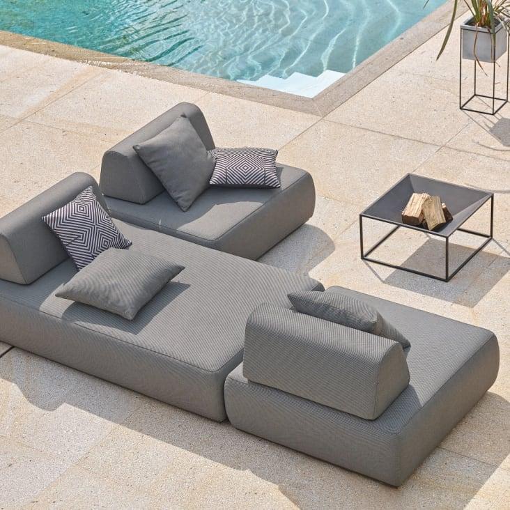 Maisons du Monde Lazaro - Chaise longue de jardín de fibra de poliolefina gris antracita Outlet