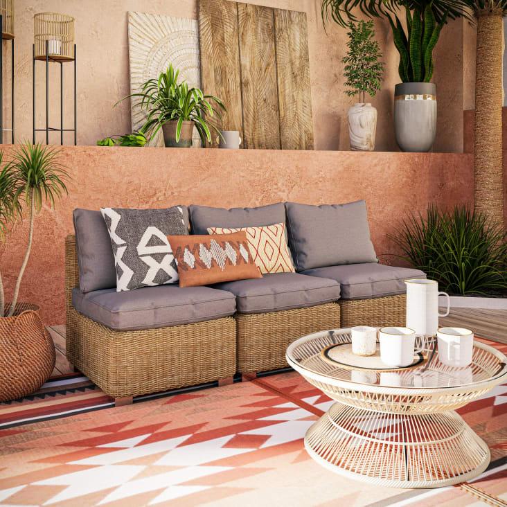 Maisons du Monde Isola - Cojines para sillón de jardín gris oscuro Venta caliente