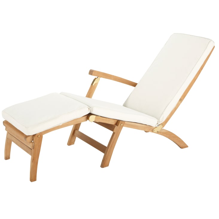 Maisons du Monde Oléron - Colchón para tumbona color crudo