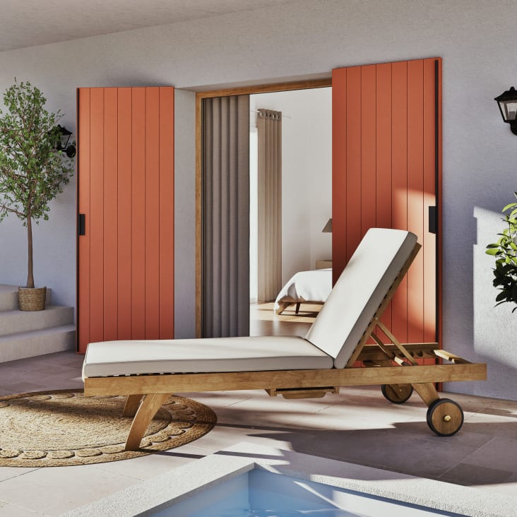Maisons du Monde Oleron - Colchoneta de tumbona de poliéster reciclado color topo Tienda