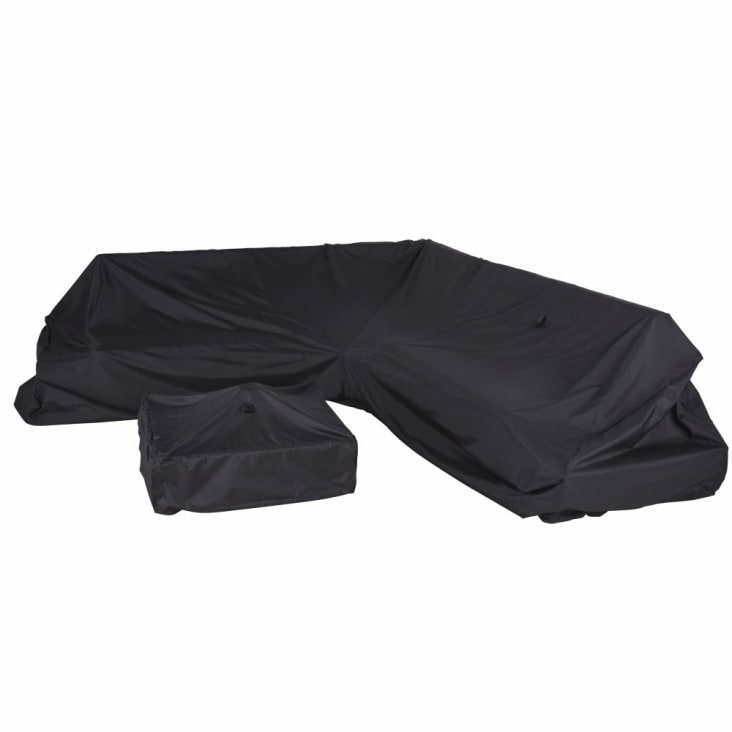 Maisons du Monde Puravida - Funda protectora para salón de jardín esquinero en negro 270 x 105 x 70 Mejor oferta