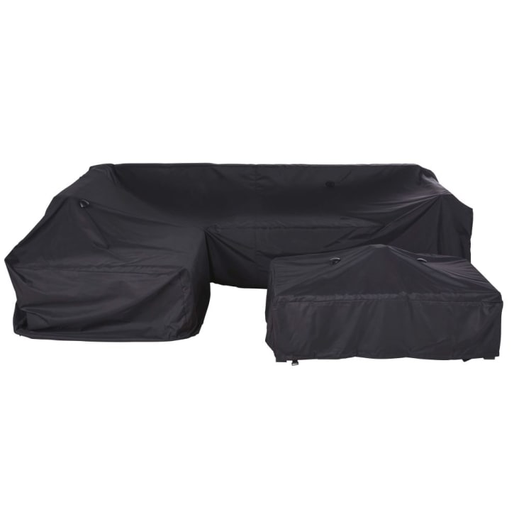 Maisons du Monde Puravida - Funda protectora para salón de jardín esquinero en negro 275 x 95 x 70 Rebajas top