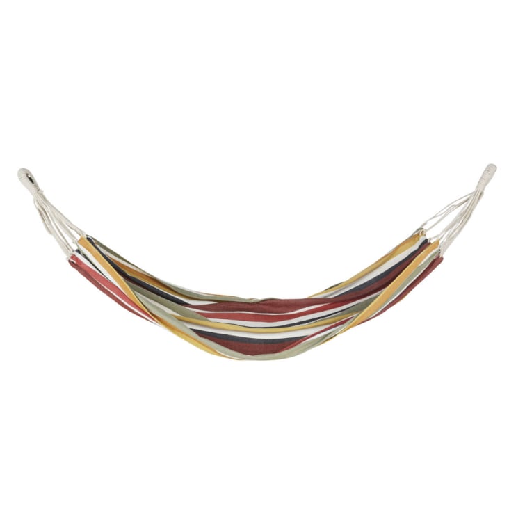 Maisons du Monde BENEDITO - Hamaca tejida de algodón reciclado y rayas multicolor 100x200 Grandes descuentos