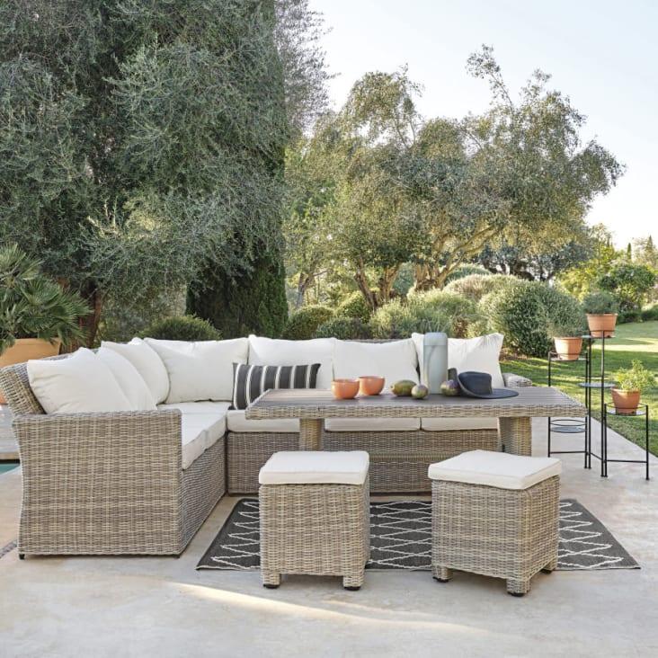Maisons du Monde NIASSA - Soporte para plantas de metal calado negro con motivos vegetales Liquidación