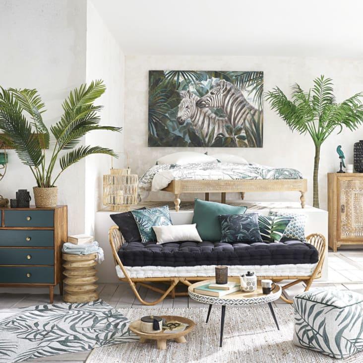 Maisons du Monde NIASSA - Soporte para plantas de metal calado negro con motivos vegetales Liquidación