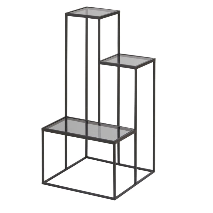 Maisons du Monde LUCIA - Soporte para plantas con diseño de torre en metal negro Libre de impuestos
