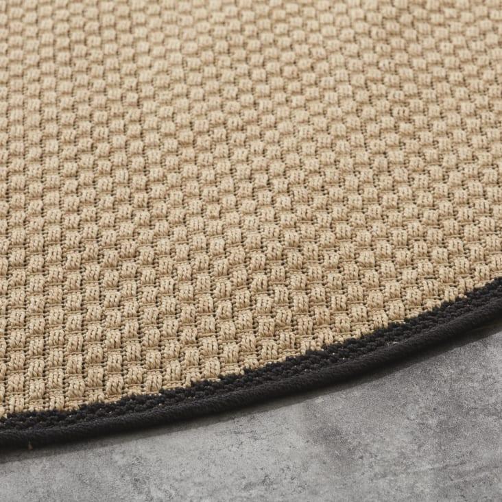 Maisons du Monde TATAO - Alfombra redonda de polipropileno tejido beige y negro D. 160 Devoluciones gratuitas