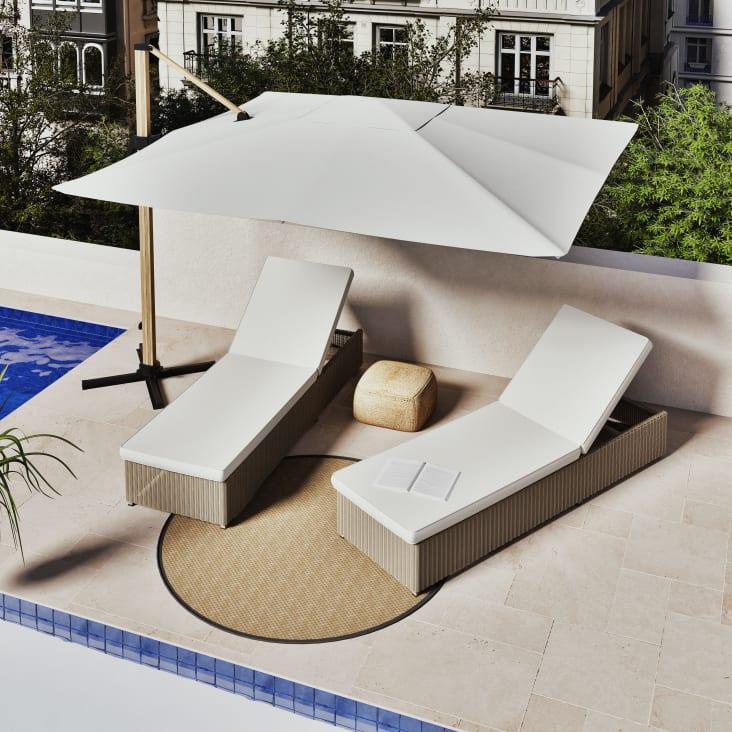 Maisons du Monde TATAO - Alfombra redonda de polipropileno tejido beige y negro D. 160 Devoluciones gratuitas