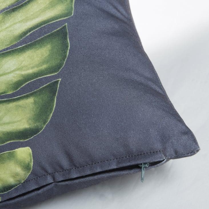 Maisons du Monde PITAO - Cojín gris con estampado de hojas verde 45x45 Ofertas