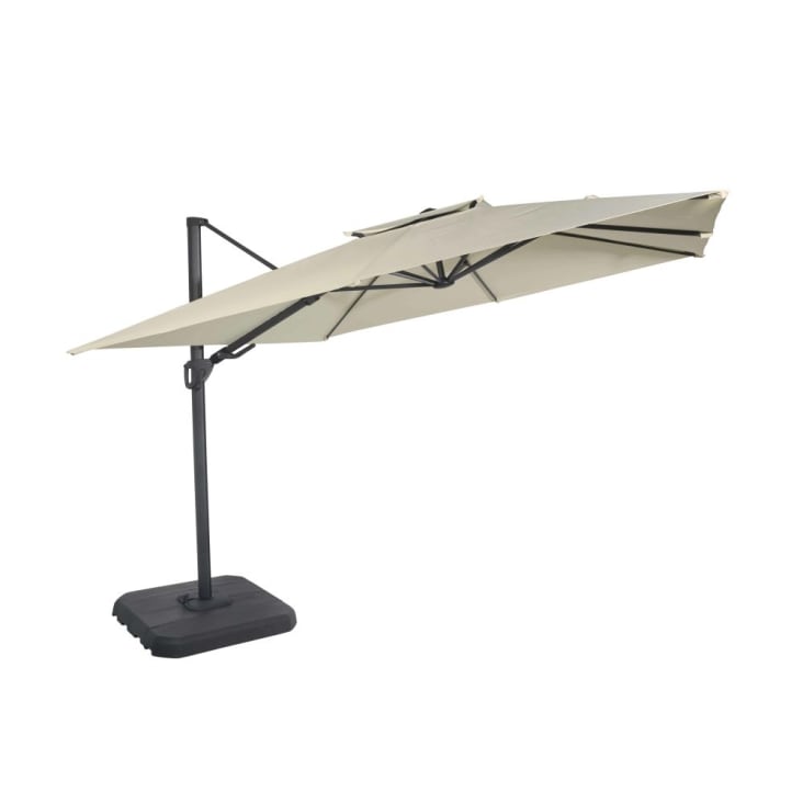 Maisons du Monde Shadow Business - Sombrilla con brazo lateral profesional de aluminio con pata de tela de color crudo 3 x 3 m Tienda