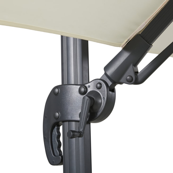 Maisons du Monde Aguadila - Sombrilla con brazo lateral 3 x 3m de aluminio gris antracita y tela color crudo Mejor oferta