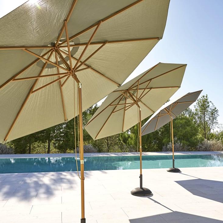 Maisons du Monde Palma - Sombrilla abatible de aluminio y tela de color crudo 3 x 3 m Promoción por tiempo limitado