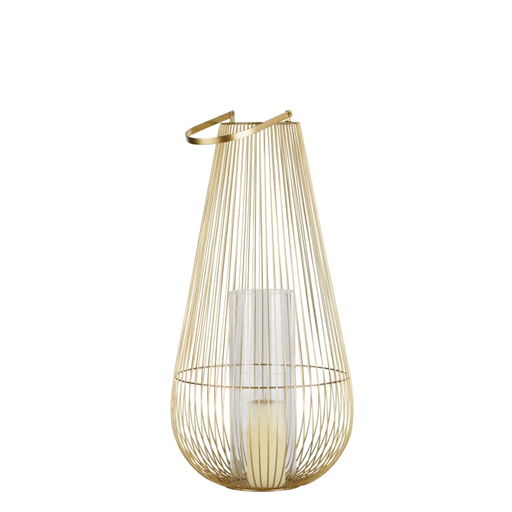 Maisons du Monde Mombasa - Farol de metal dorado y vidrio Promoción trimestral