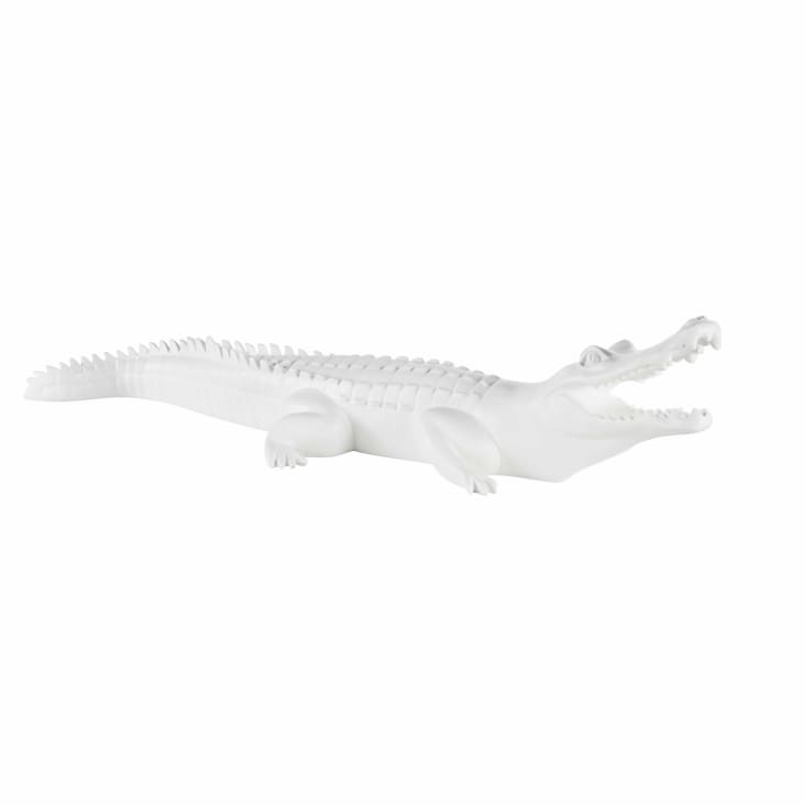 Maisons du Monde Peter - Decoración de cocodrilo blanco mate L. 88 cm