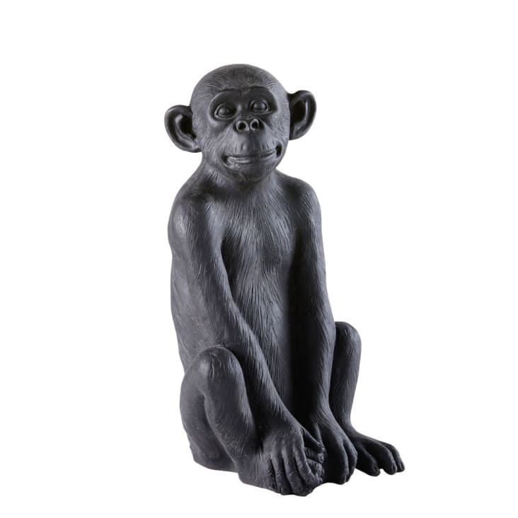 Maisons du Monde Little Gandhi - Mono decorativo de jardín de resina negra Alt.56 Los más vendidos