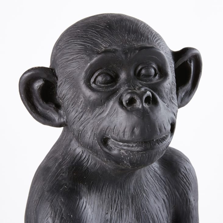 Maisons du Monde Little Gandhi - Mono decorativo de jardín de resina negra Alt.56 Los más vendidos