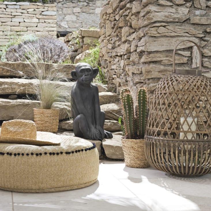 Maisons du Monde Little Gandhi - Mono decorativo de jardín de resina negra Alt.56 Los más vendidos