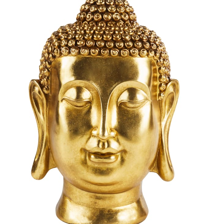 Maisons du Monde INDIA - Estatua de Buda de polirresina dorada Alt. 60