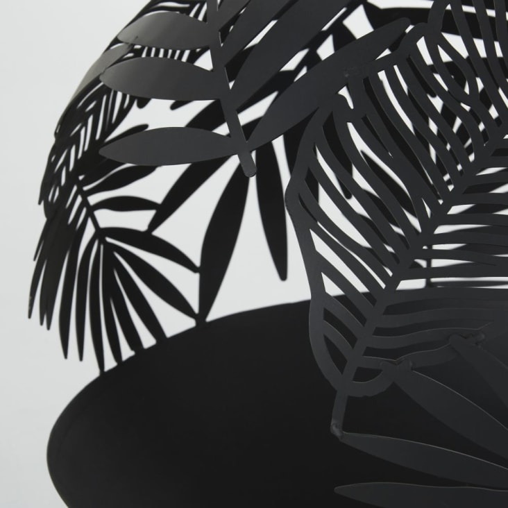 Maisons du Monde Brasero de metal negro con hojas cinceladas Envío gratis