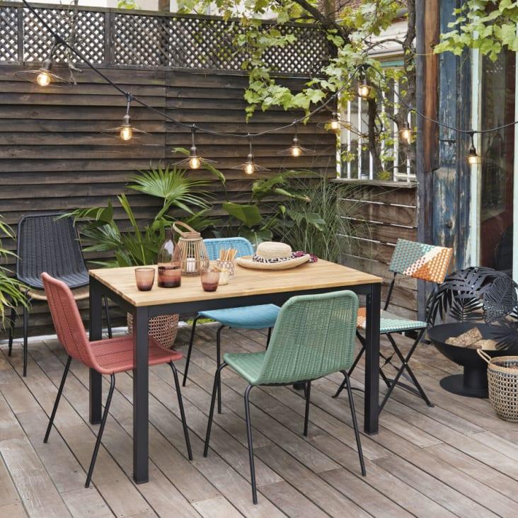 Maisons du Monde Brasero de metal negro con hojas cinceladas Envío gratis