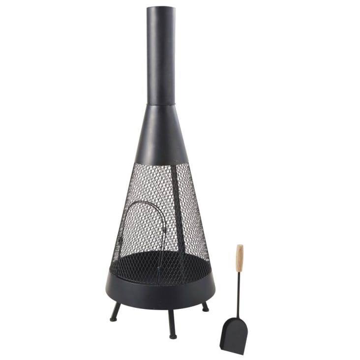Maisons du Monde RIO - Brasero de exterior de metal negro con pala Oferta especial