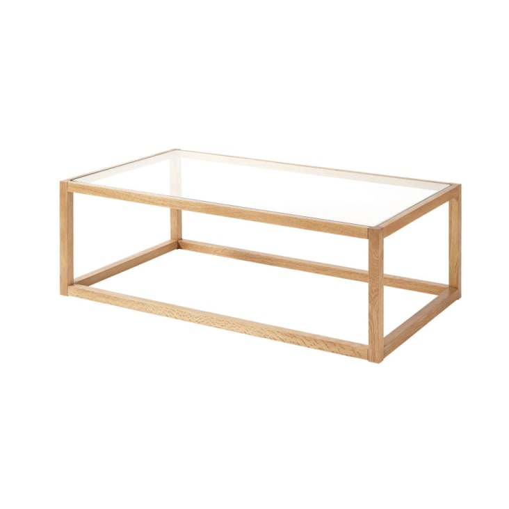 Maisons du Monde Betsy - Mesa baja de roble macizo y cristal Envío gratis