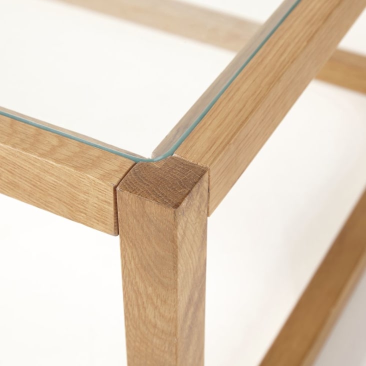 Maisons du Monde Betsy - Mesa baja de roble macizo y cristal Envío gratis