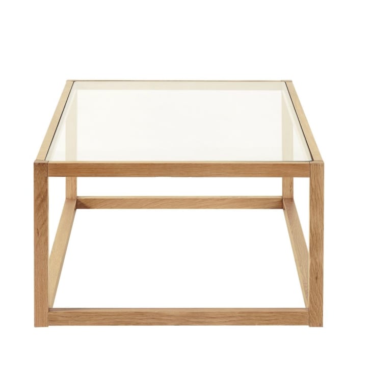 Maisons du Monde Betsy - Mesa baja de roble macizo y cristal Envío gratis