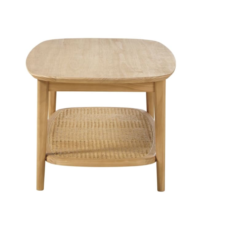 Maisons du Monde Suzelle - Mesita de café de 2 niveles de madera de pino y rejilla de ratán COMPRAR AHORA