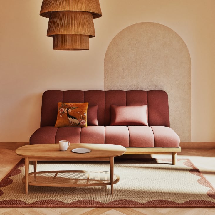 Maisons du Monde Suzelle - Mesita de café de 2 niveles de madera de pino y rejilla de ratán COMPRAR AHORA