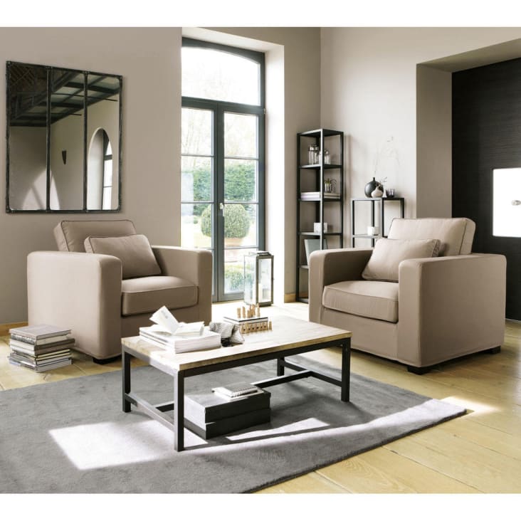 Maisons du Monde Long Island - Mesa baja industrial de abeto macizo y metal Último día