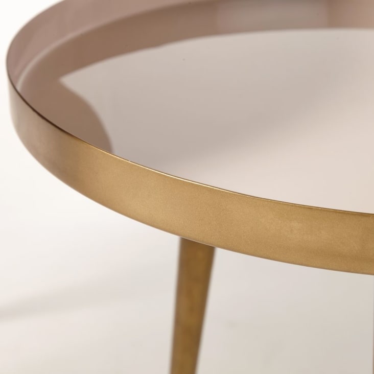 Maisons du Monde Avril - Mesas apilables de metal beige rosado y dorado Precio de fábrica