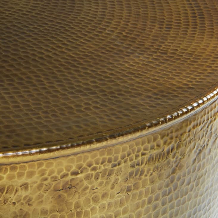 Maisons du Monde Paloma - Mesa baja de aluminio martillado dorado Promoción por tiempo limitado