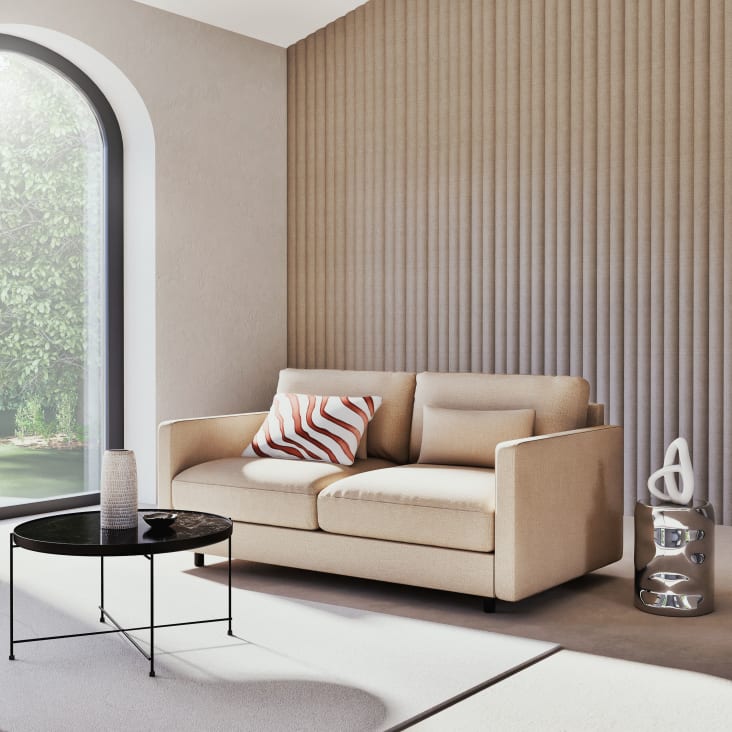 Maisons du Monde Cruzzo - Mesa baja redonda con efecto mármol negro Oferta especial de fábrica