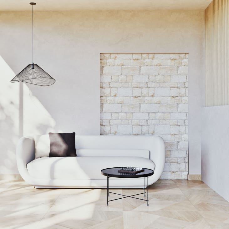 Maisons du Monde Cruzzo - Mesa baja redonda con efecto mármol negro Oferta especial de fábrica