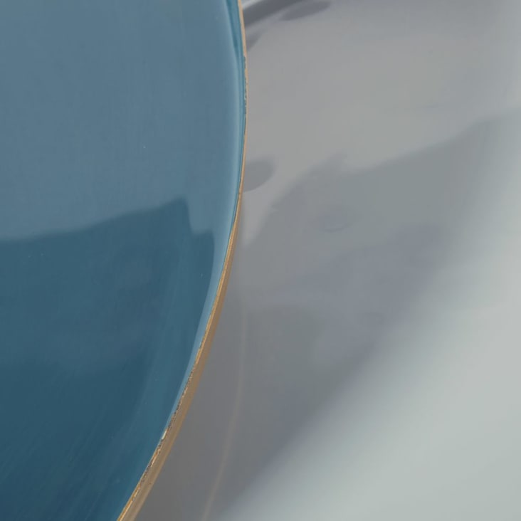 Maisons du Monde Avril - Mesas apilables de metal azul y dorado Promoción trimestral