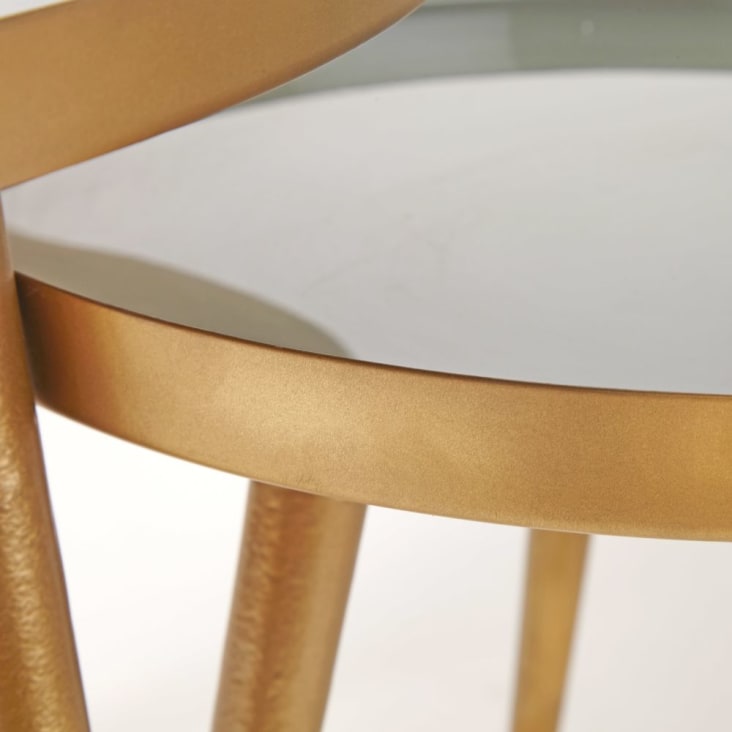 Maisons du Monde Avril - Mesas apilables de metal verde y dorado Solo queda un día