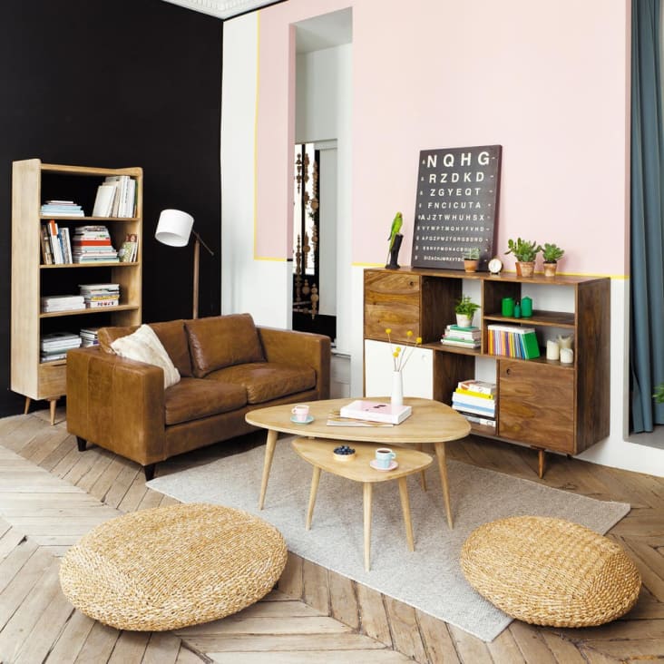 Maisons du Monde Trocadero - Mesa baja vintage de mango macizo Superdescuento