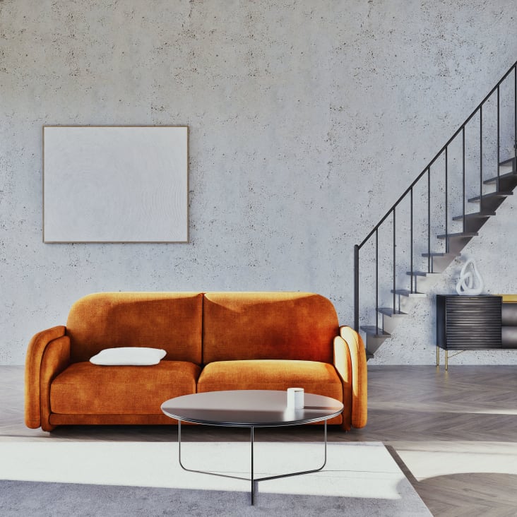 Maisons du Monde Siyah - Mesita de café redonda de metal gris antracita Grandes descuentos