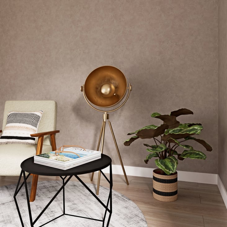 Maisons du Monde Prism - Mesa baja redonda de metal negra Envío internacional gratuito