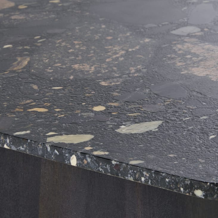 Maisons du Monde Pixus - Mesa de centro de piedra natural y mango negro Limitado a 3 días