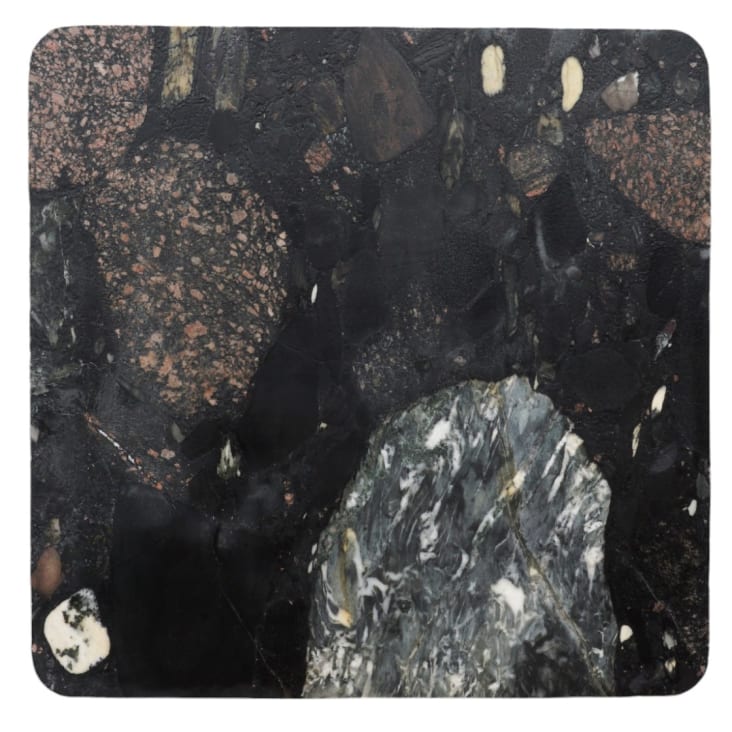 Maisons du Monde Pixus - Mesa de centro de piedra natural y mango negro Limitado a 3 días
