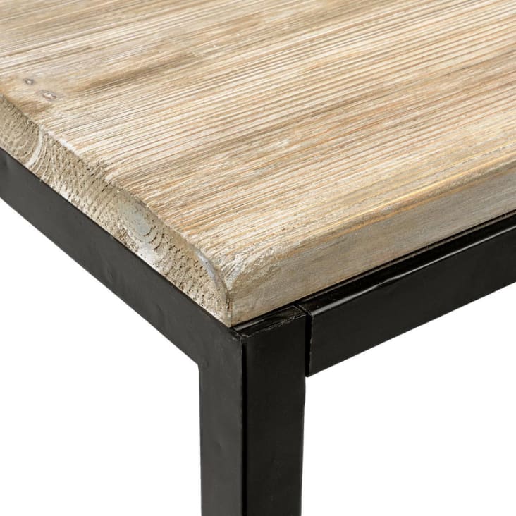 Maisons du Monde Long Island - Mesa baja industrial de abeto macizo y metal Ahorra y exporta