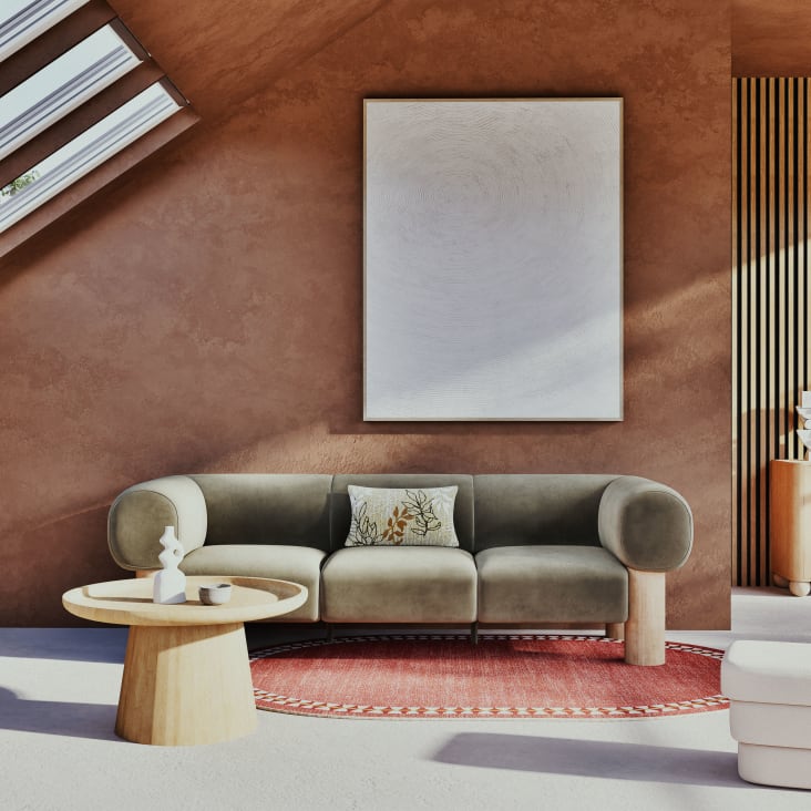 Maisons du Monde Malaya - Mesa baja redonda de madera de mango macizo Libre de impuestos