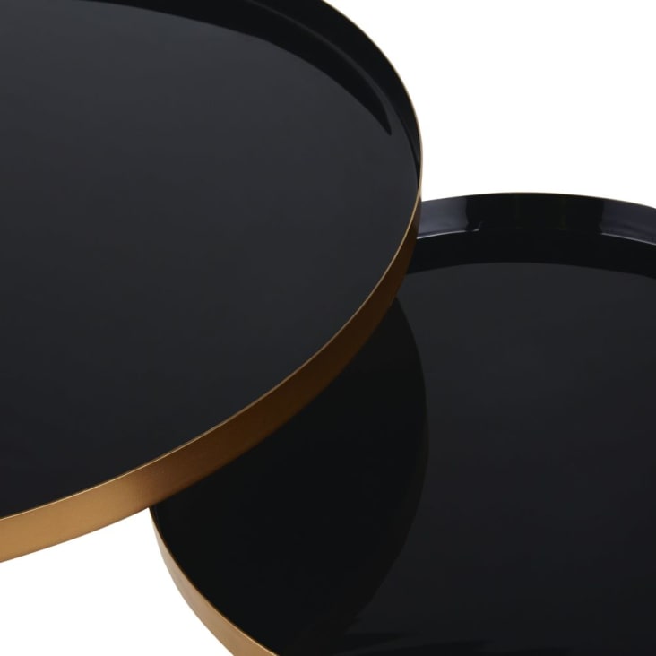 Maisons du Monde Avril - Mesas bajas redondas de metal negro y dorado (x2) Ofertas especiales