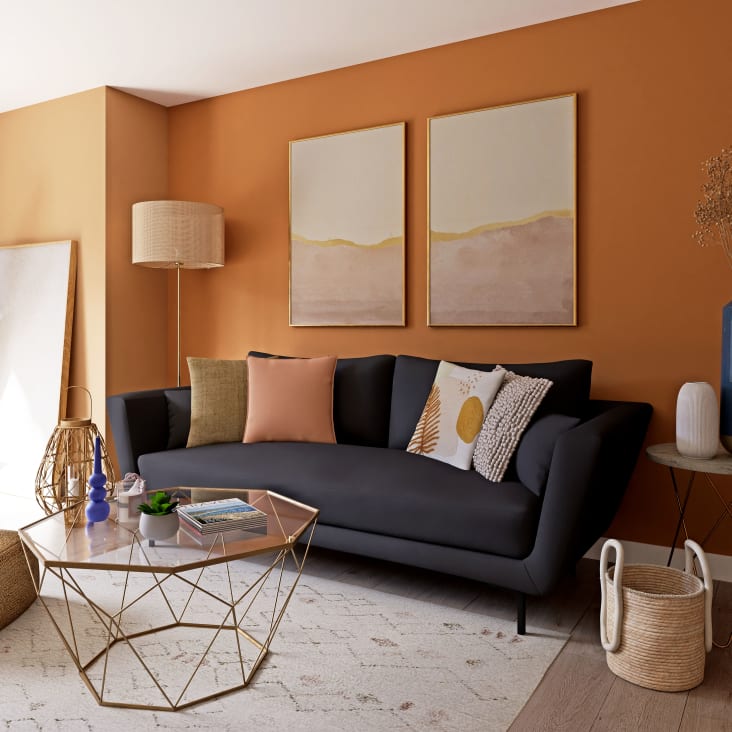 Maisons du Monde Blossom - Mesa baja de metal color latón y cristal Precio ultrabajo