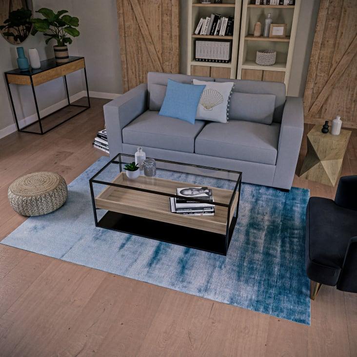 Maisons du Monde Raven - Mesa baja de vidrio templado y metal negro Devoluciones gratuitas