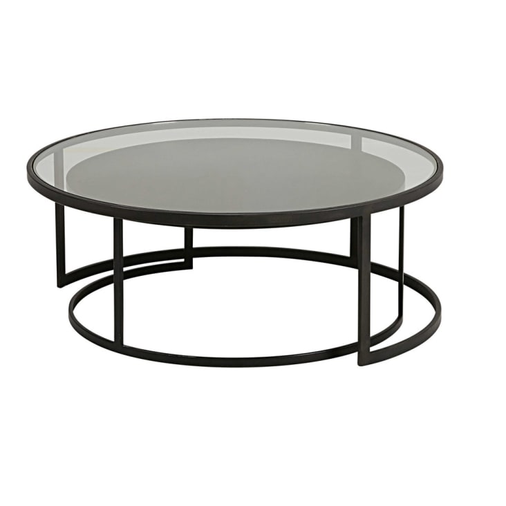 Maisons du Monde Eclipse - 2 mesas apilables de vidrio templado y metal negro Outlet